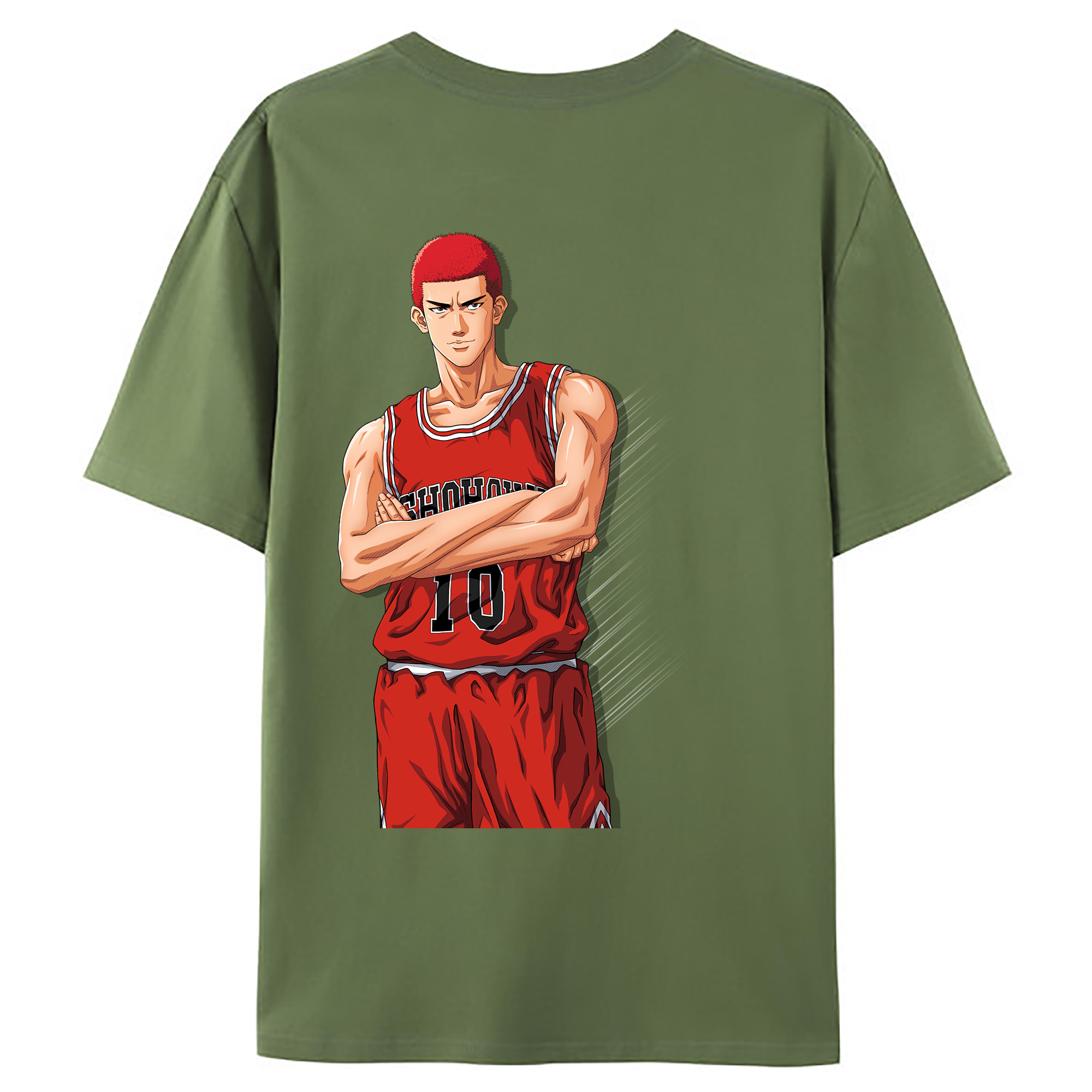 （画像用） SLAM DUNK／スラムダンク 綿100％ メンズ半袖Tシャツ（バックプリント） 通気性